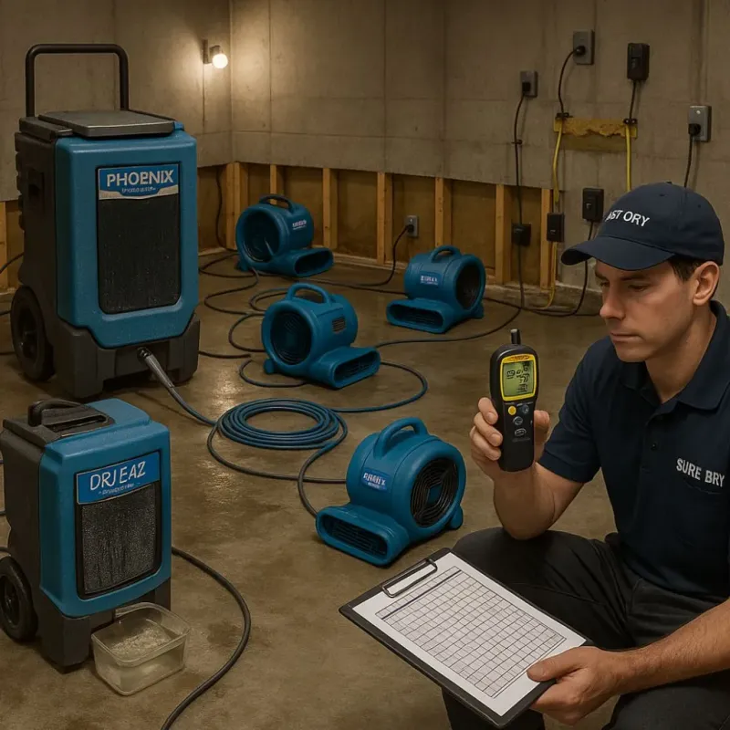 Structural Drying and Dehumidification process in Cooke County, TX